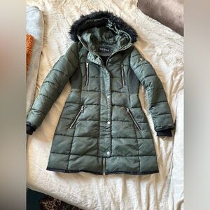 GUESS Olive Puffer Jacket with Hood